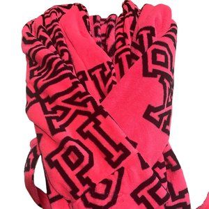 PINK Victoria Secret M/L Pink Plush Logo Robe
